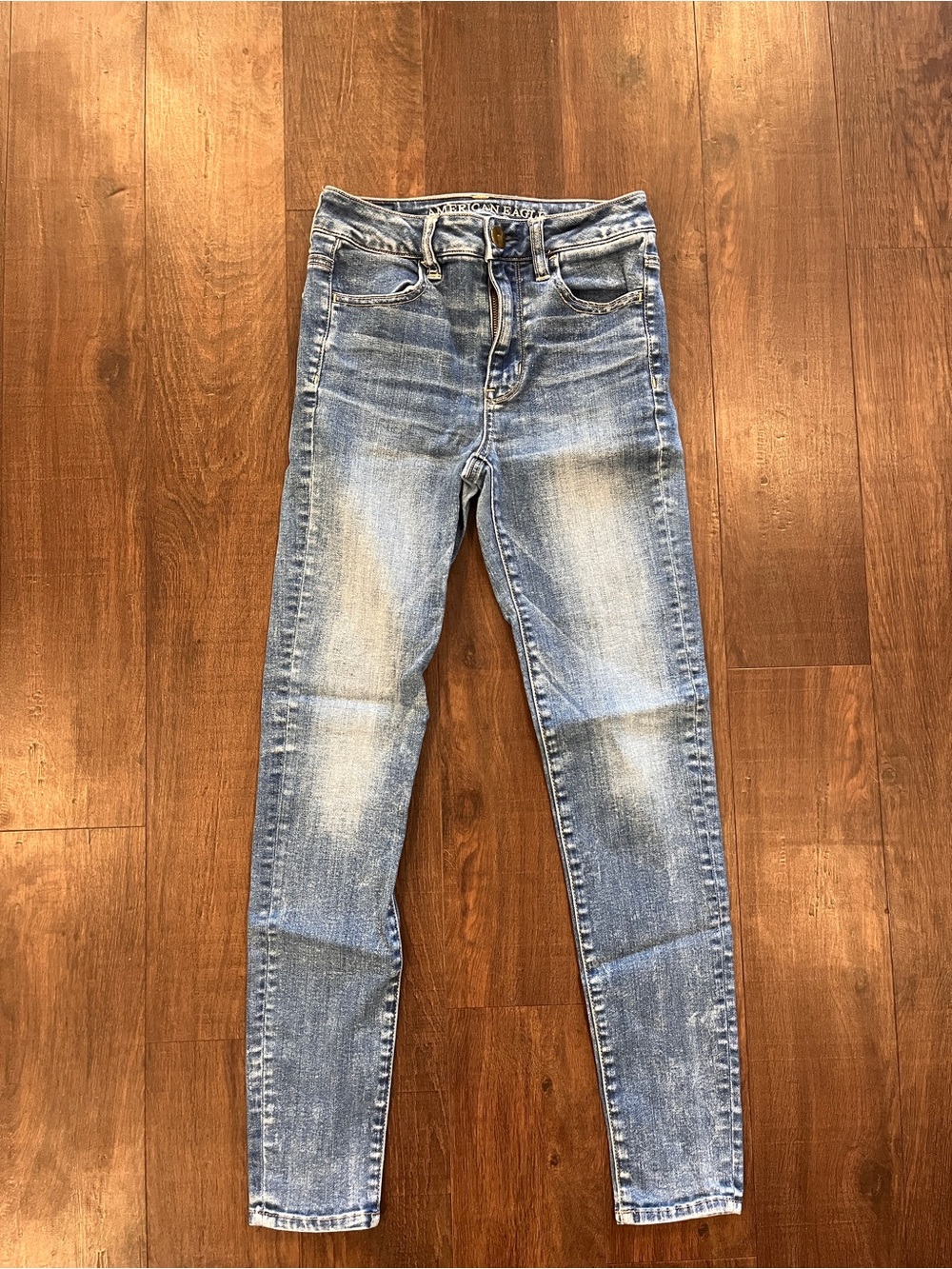 American Eagle Outfitters Womens Sz 00 Skinny Super Stretch Jeans Medium Wash